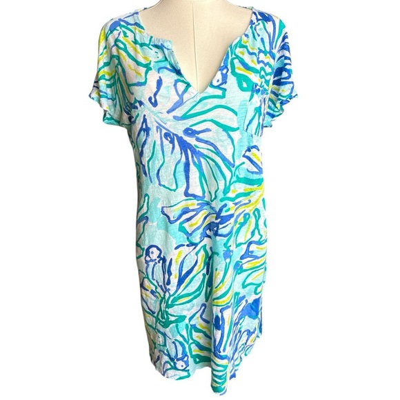 Lilly Pulitzer Duval Pool Blue Stay Cool Linen - Picture 2 of 8